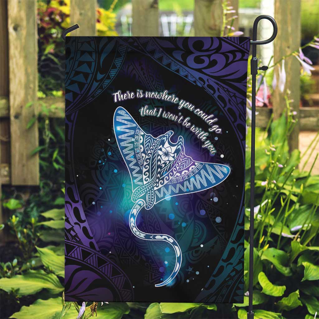Polynesian Tala Manta Ray Garden Flag Nowhere You Could Go That I Won't Be With You - Wonder Print Shop
