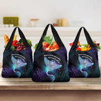 Polynesian Tala Manta Ray Grocery Bag Nowhere You Could Go That I Won't Be With You - Wonder Print Shop