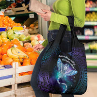 Polynesian Tala Manta Ray Grocery Bag Nowhere You Could Go That I Won't Be With You - Wonder Print Shop