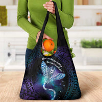 Polynesian Tala Manta Ray Grocery Bag Nowhere You Could Go That I Won't Be With You - Wonder Print Shop