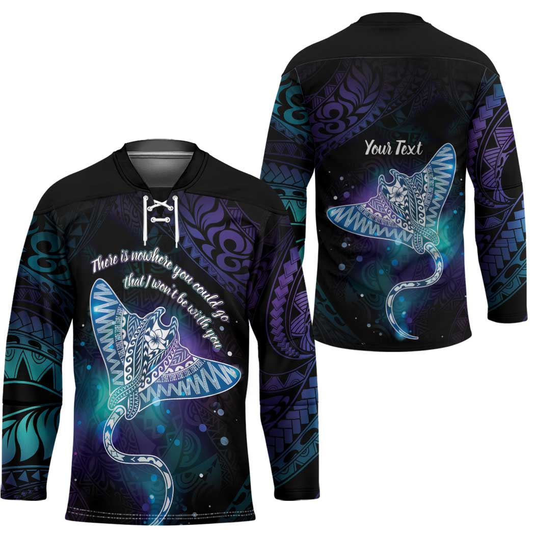 Polynesian Tala Manta Ray Hockey Jersey Nowhere You Could Go That I Won't Be With You - Wonder Print Shop