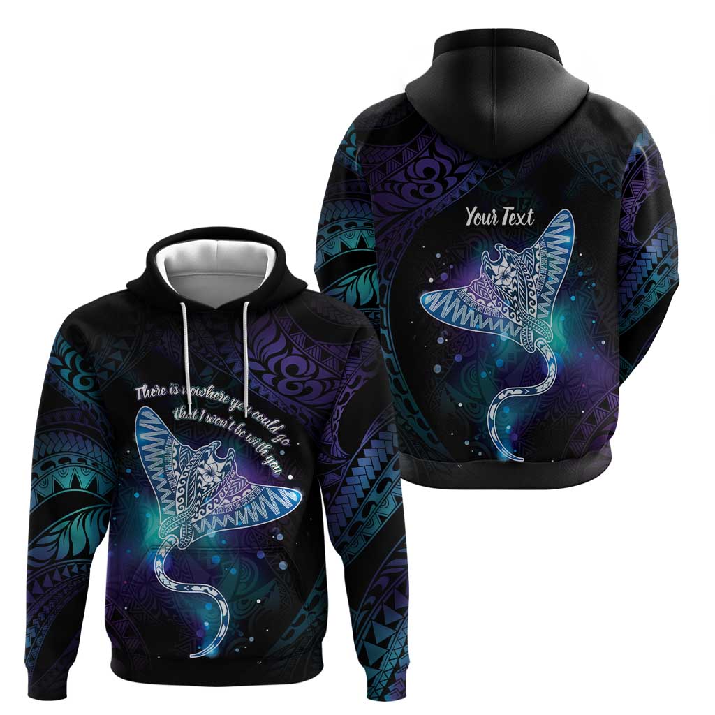 Polynesian Tala Manta Ray Hoodie Nowhere You Could Go That I Won't Be With You - Wonder Print Shop
