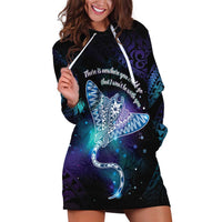 Polynesian Tala Manta Ray Hoodie Dress Nowhere You Could Go That I Won't Be With You - Wonder Print Shop