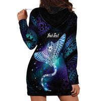 Polynesian Tala Manta Ray Hoodie Dress Nowhere You Could Go That I Won't Be With You - Wonder Print Shop