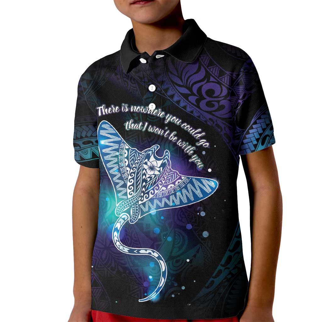 Polynesian Tala Manta Ray Kid Polo Shirt Nowhere You Could Go That I Won't Be With You - Wonder Print Shop