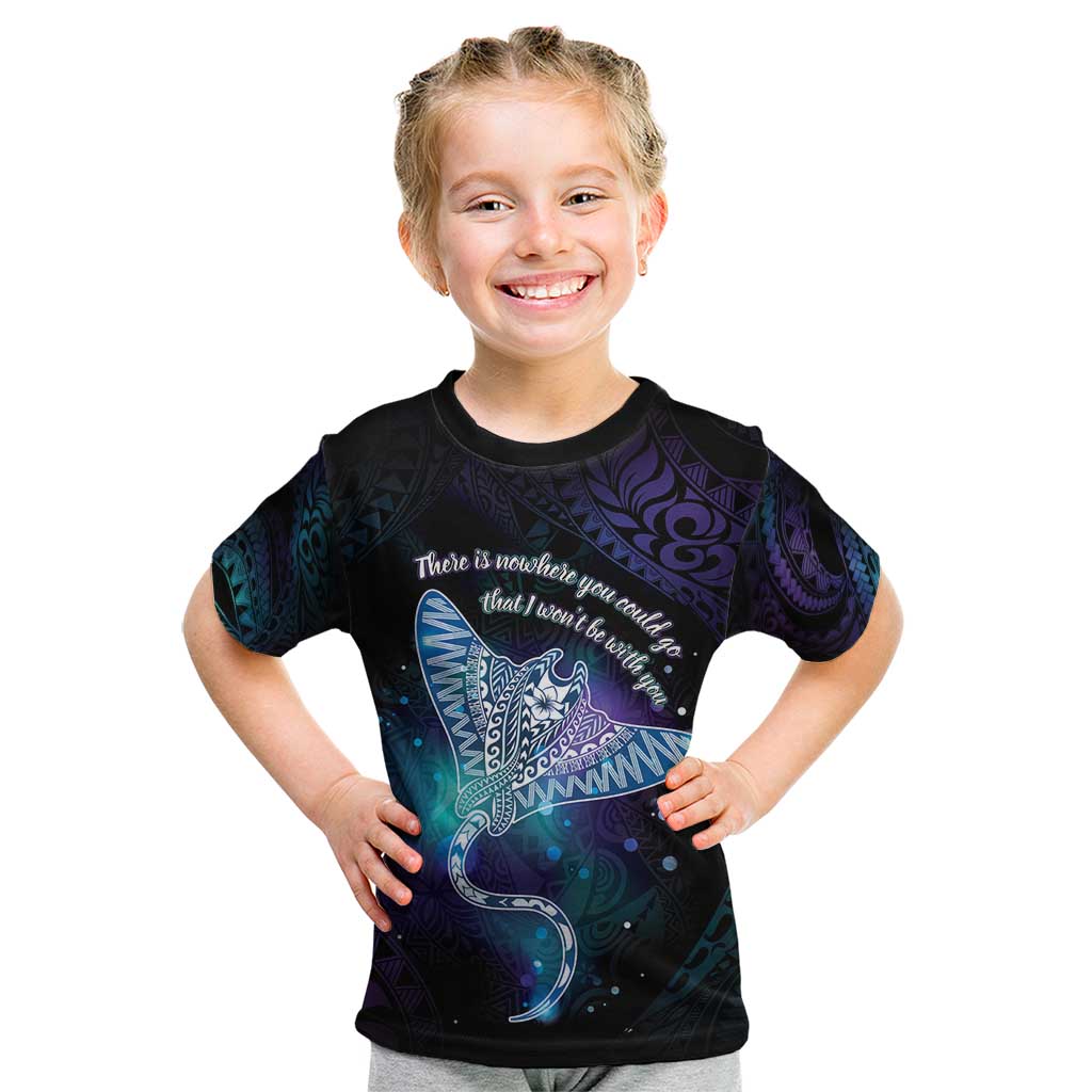 Polynesian Tala Manta Ray Kid T Shirt Nowhere You Could Go That I Won't Be With You - Wonder Print Shop