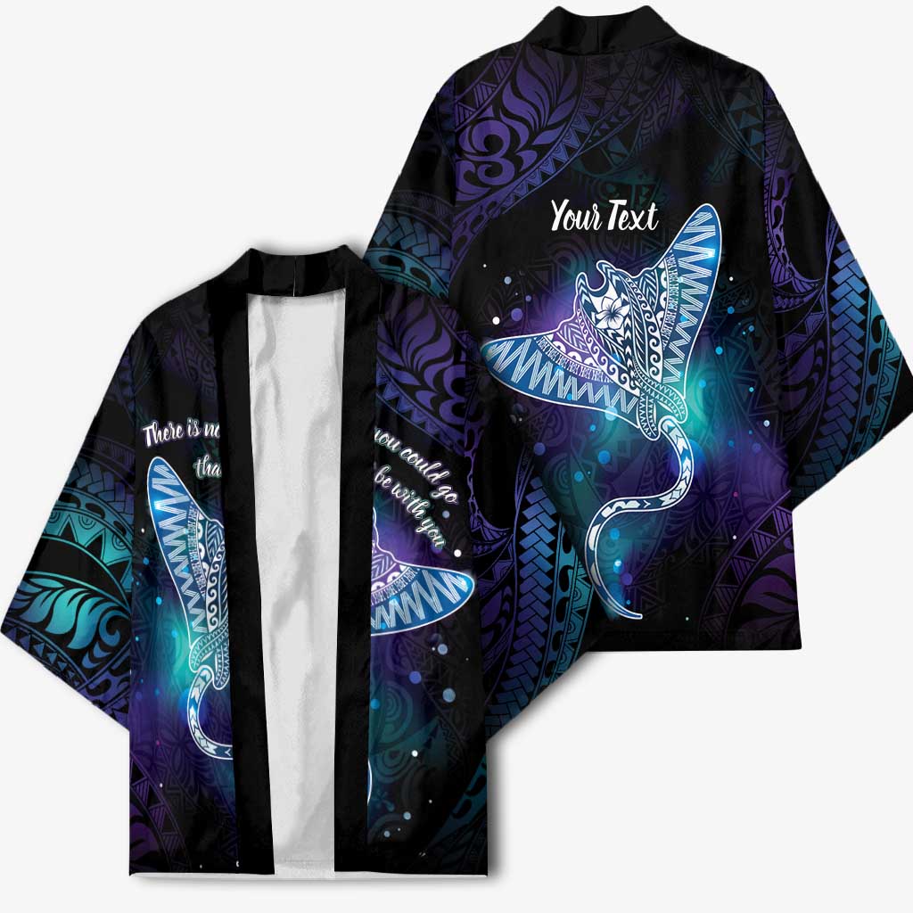 Polynesian Tala Manta Ray Kimono Nowhere You Could Go That I Won't Be With You - Wonder Print Shop