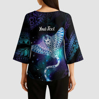 Polynesian Tala Manta Ray Kimono Sleeve Blouse Nowhere You Could Go That I Won't Be With You - Wonder Print Shop
