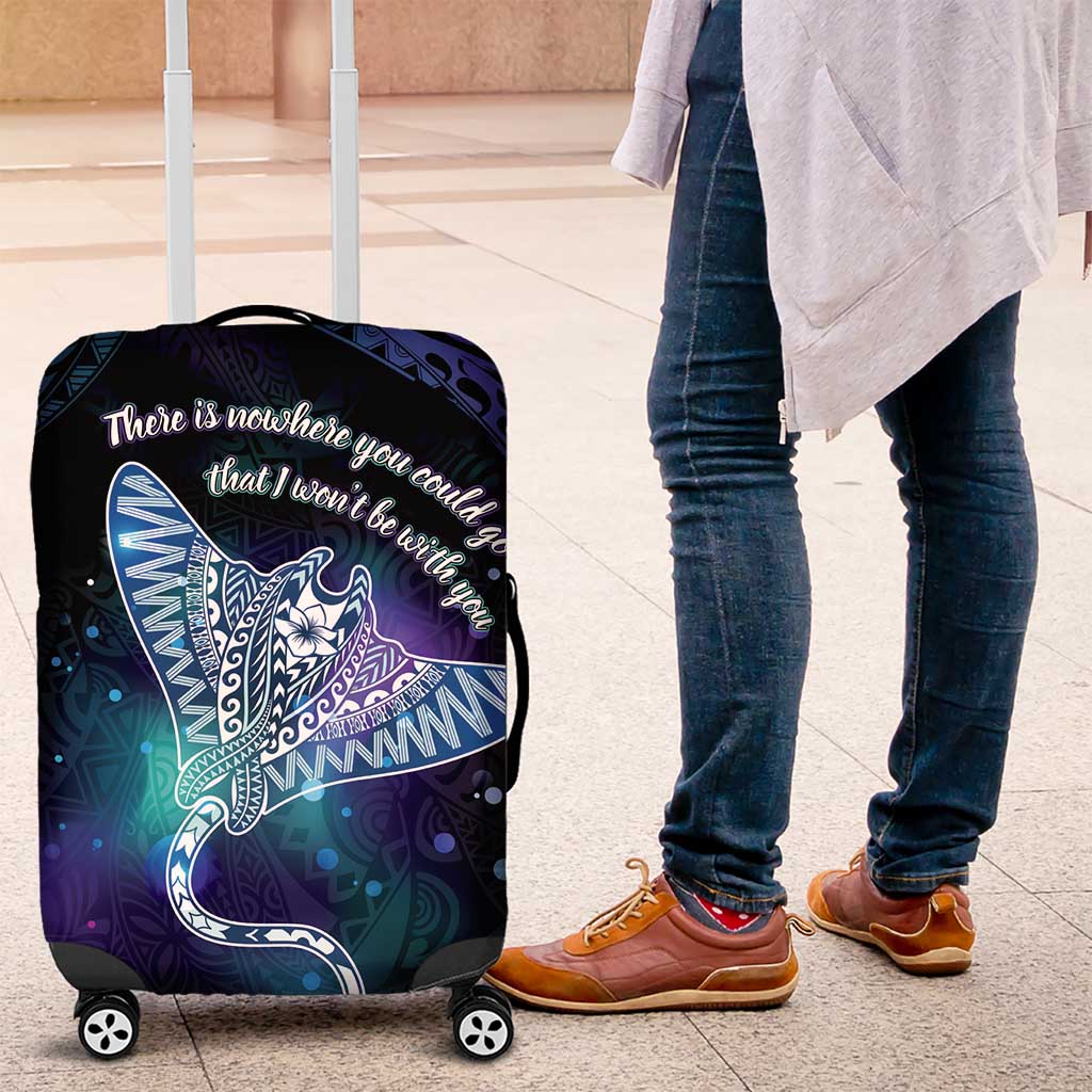 Polynesian Tala Manta Ray Luggage Cover Nowhere You Could Go That I Won't Be With You - Wonder Print Shop