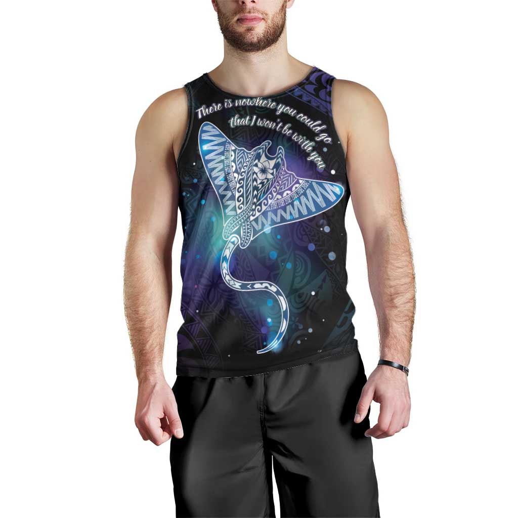 Polynesian Tala Manta Ray Men Tank Top Nowhere You Could Go That I Won't Be With You - Wonder Print Shop