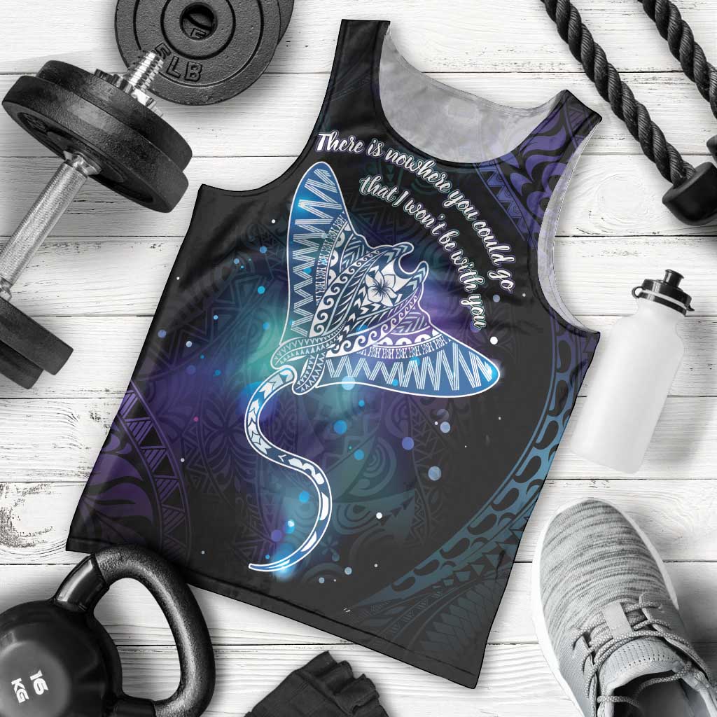 Polynesian Tala Manta Ray Men Tank Top Nowhere You Could Go That I Won't Be With You - Wonder Print Shop