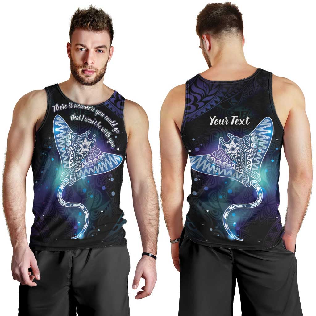 Polynesian Tala Manta Ray Men Tank Top Nowhere You Could Go That I Won't Be With You - Wonder Print Shop