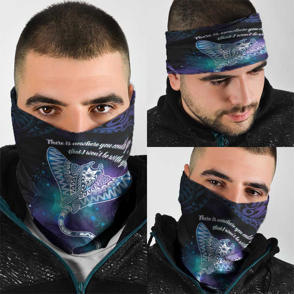 Polynesian Tala Manta Ray Neck Gaiter Nowhere You Could Go That I Won't Be With You - Wonder Print Shop