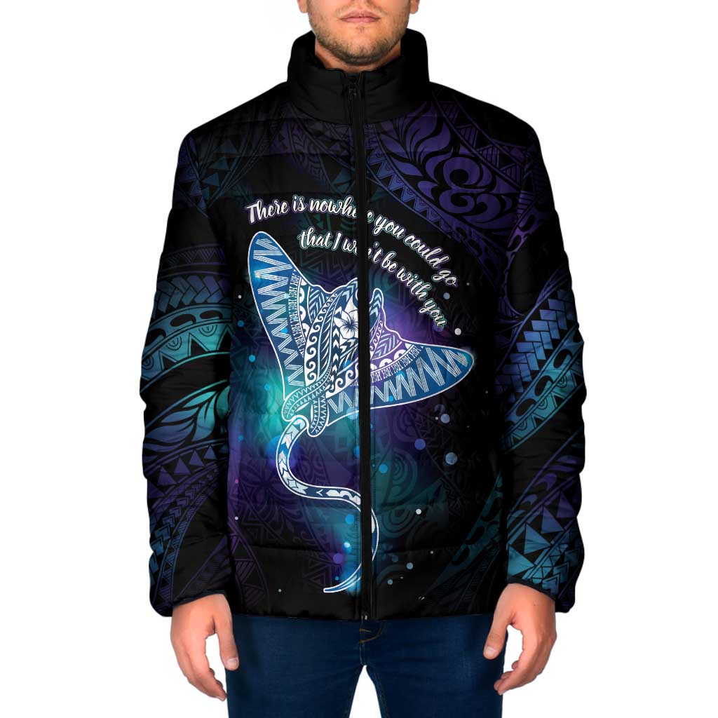 Polynesian Tala Manta Ray Padded Jacket Nowhere You Could Go That I Won't Be With You - Wonder Print Shop
