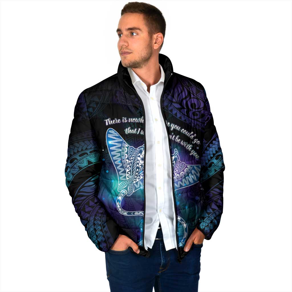 Polynesian Tala Manta Ray Padded Jacket Nowhere You Could Go That I Won't Be With You - Wonder Print Shop