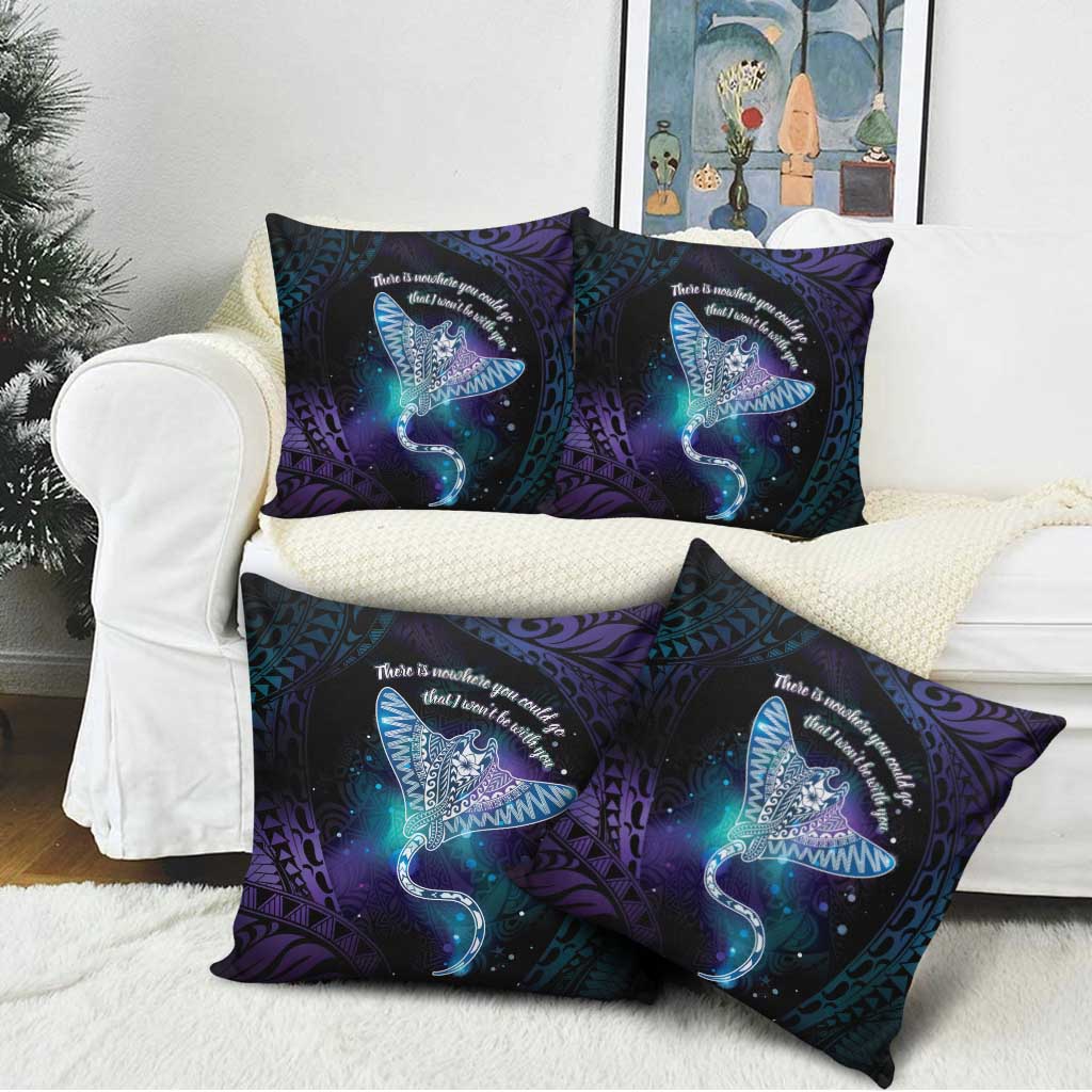 Polynesian Tala Manta Ray Pillow Cover Nowhere You Could Go That I Won't Be With You - Wonder Print Shop