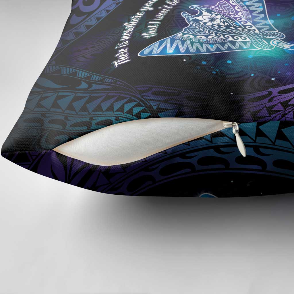 Polynesian Tala Manta Ray Pillow Cover Nowhere You Could Go That I Won't Be With You - Wonder Print Shop