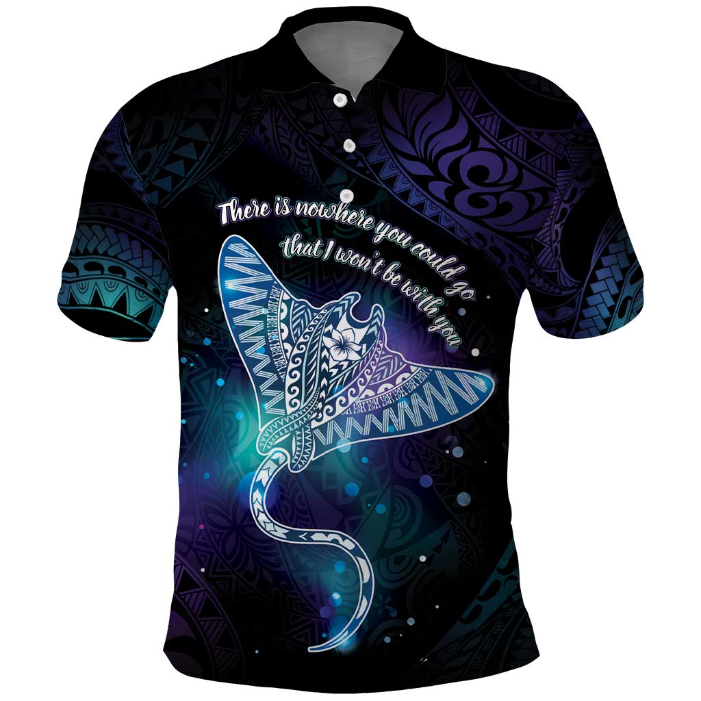 Polynesian Tala Manta Ray Polo Shirt Nowhere You Could Go That I Won't Be With You - Wonder Print Shop
