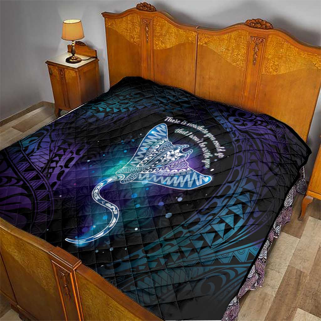 Polynesian Tala Manta Ray Quilt Nowhere You Could Go That I Won't Be With You - Wonder Print Shop
