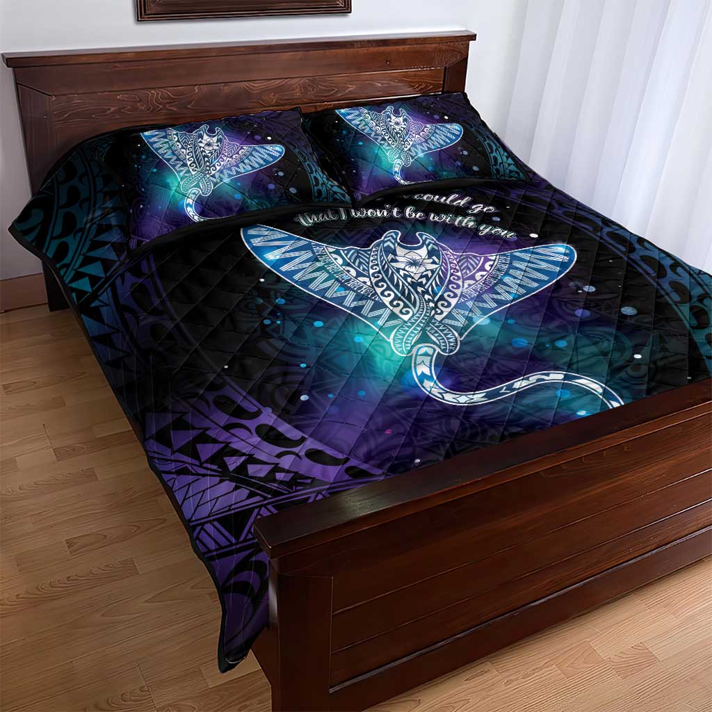 Polynesian Tala Manta Ray Quilt Bed Set Nowhere You Could Go That I Won't Be With You - Wonder Print Shop