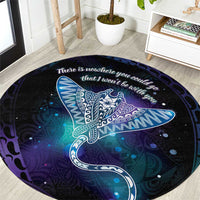 Polynesian Tala Manta Ray Round Carpet Nowhere You Could Go That I Won't Be With You - Wonder Print Shop