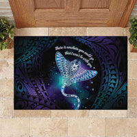 Polynesian Tala Manta Ray Rubber Doormat Nowhere You Could Go That I Won't Be With You - Wonder Print Shop