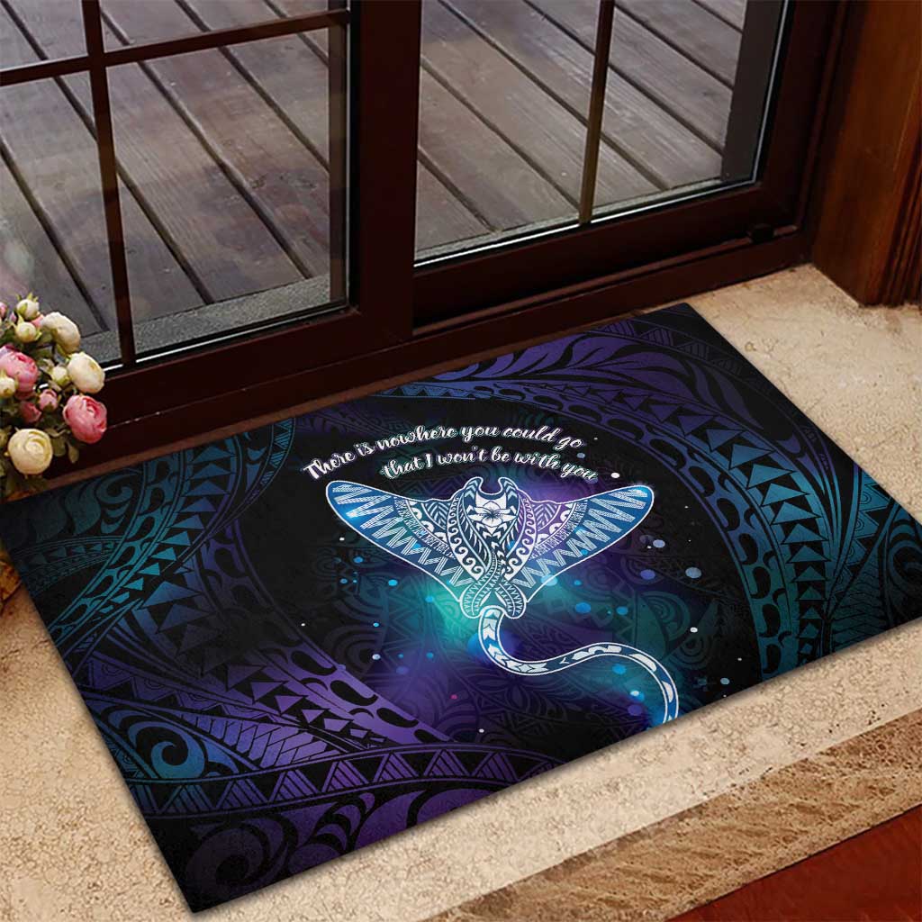 Polynesian Tala Manta Ray Rubber Doormat Nowhere You Could Go That I Won't Be With You - Wonder Print Shop
