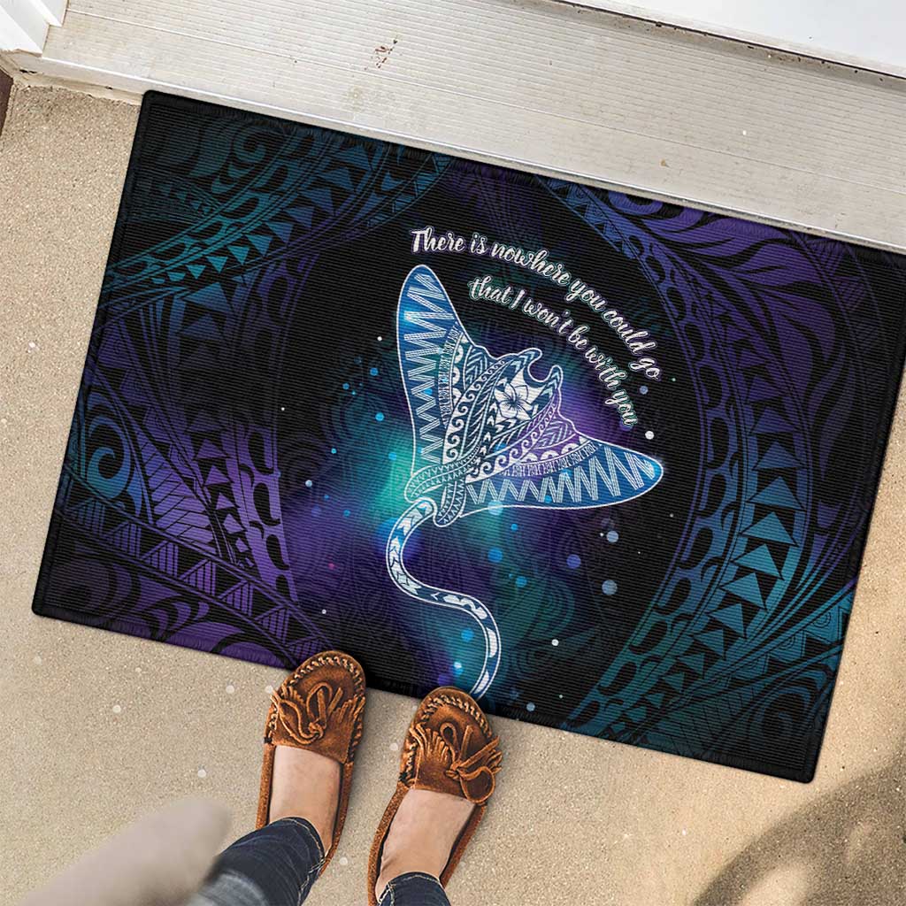 Polynesian Tala Manta Ray Rubber Doormat Nowhere You Could Go That I Won't Be With You - Wonder Print Shop