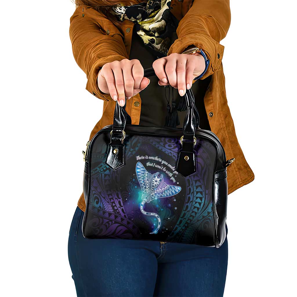 Polynesian Tala Manta Ray Shoulder Handbag Nowhere You Could Go That I Won't Be With You - Wonder Print Shop