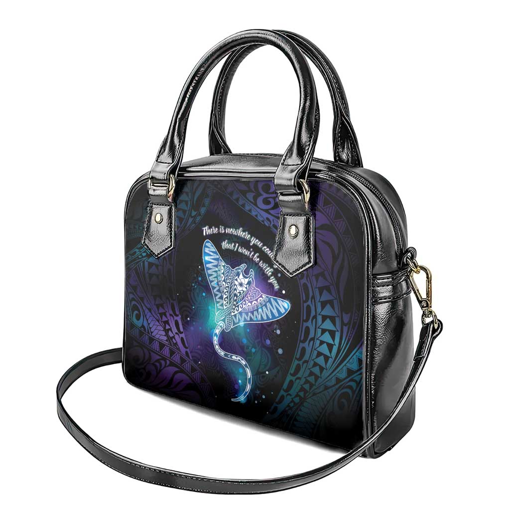 Polynesian Tala Manta Ray Shoulder Handbag Nowhere You Could Go That I Won't Be With You - Wonder Print Shop
