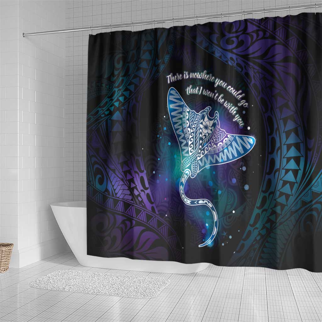 Polynesian Tala Manta Ray Shower Curtain Nowhere You Could Go That I Won't Be With You - Wonder Print Shop