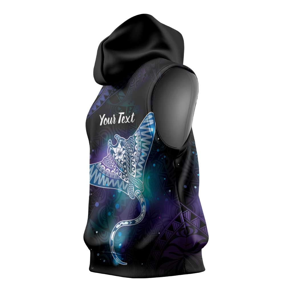 Polynesian Tala Manta Ray Sleeveless Hoodie Nowhere You Could Go That I Won't Be With You - Wonder Print Shop