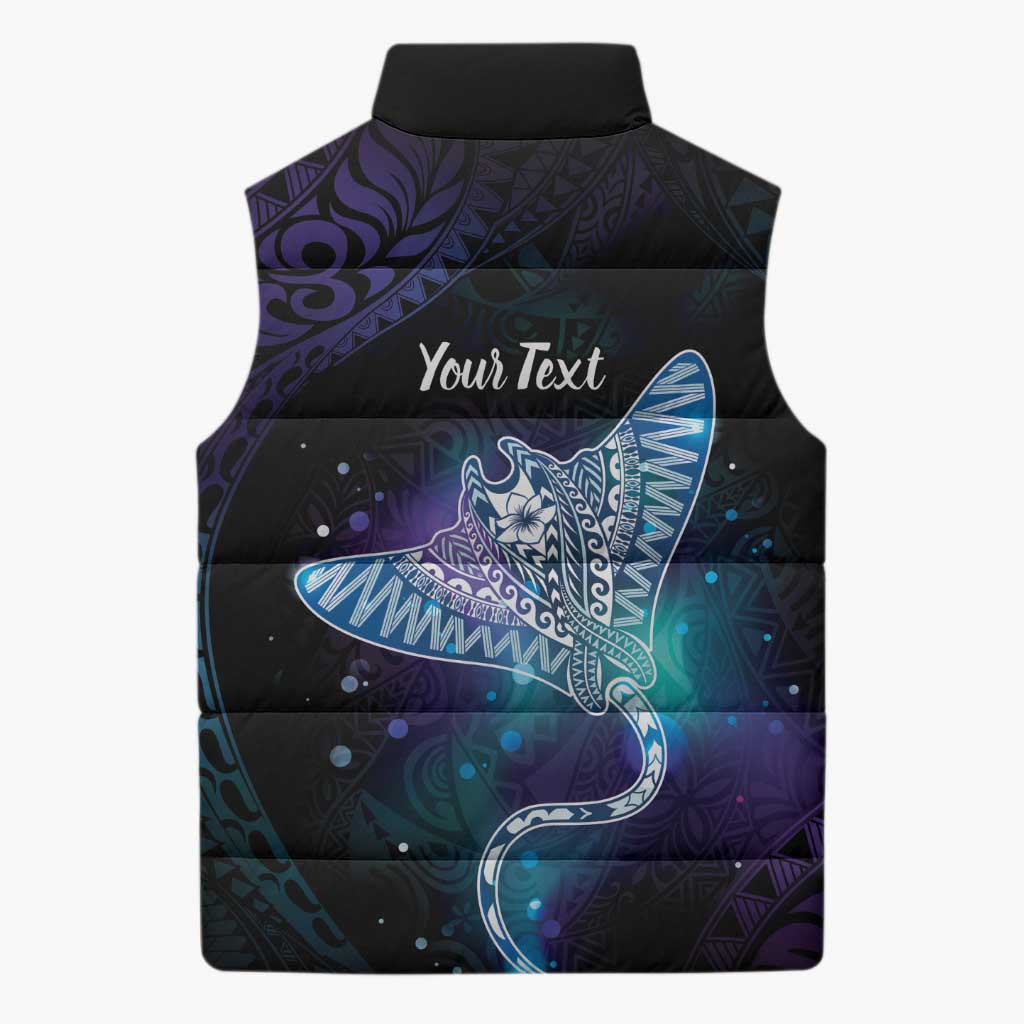 Polynesian Tala Manta Ray Sleeveless Puffer Jacket Nowhere You Could Go That I Won't Be With You - Wonder Print Shop