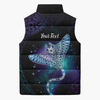 Polynesian Tala Manta Ray Sleeveless Puffer Jacket Nowhere You Could Go That I Won't Be With You - Wonder Print Shop