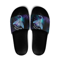 Polynesian Tala Manta Ray Slide Sandals Nowhere You Could Go That I Won't Be With You - Wonder Print Shop