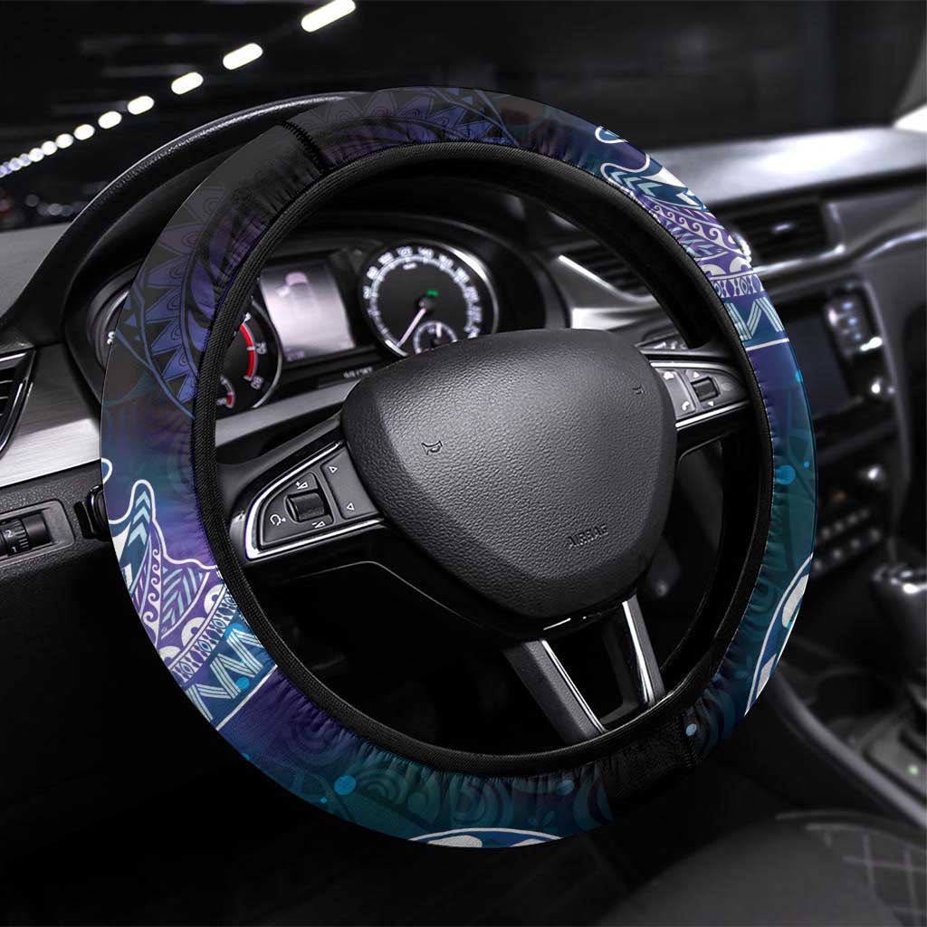 Polynesian Tala Manta Ray Steering Wheel Cover Nowhere You Could Go That I Won't Be With You - Wonder Print Shop
