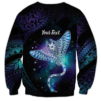 Polynesian Tala Manta Ray Sweatshirt Nowhere You Could Go That I Won't Be With You - Wonder Print Shop