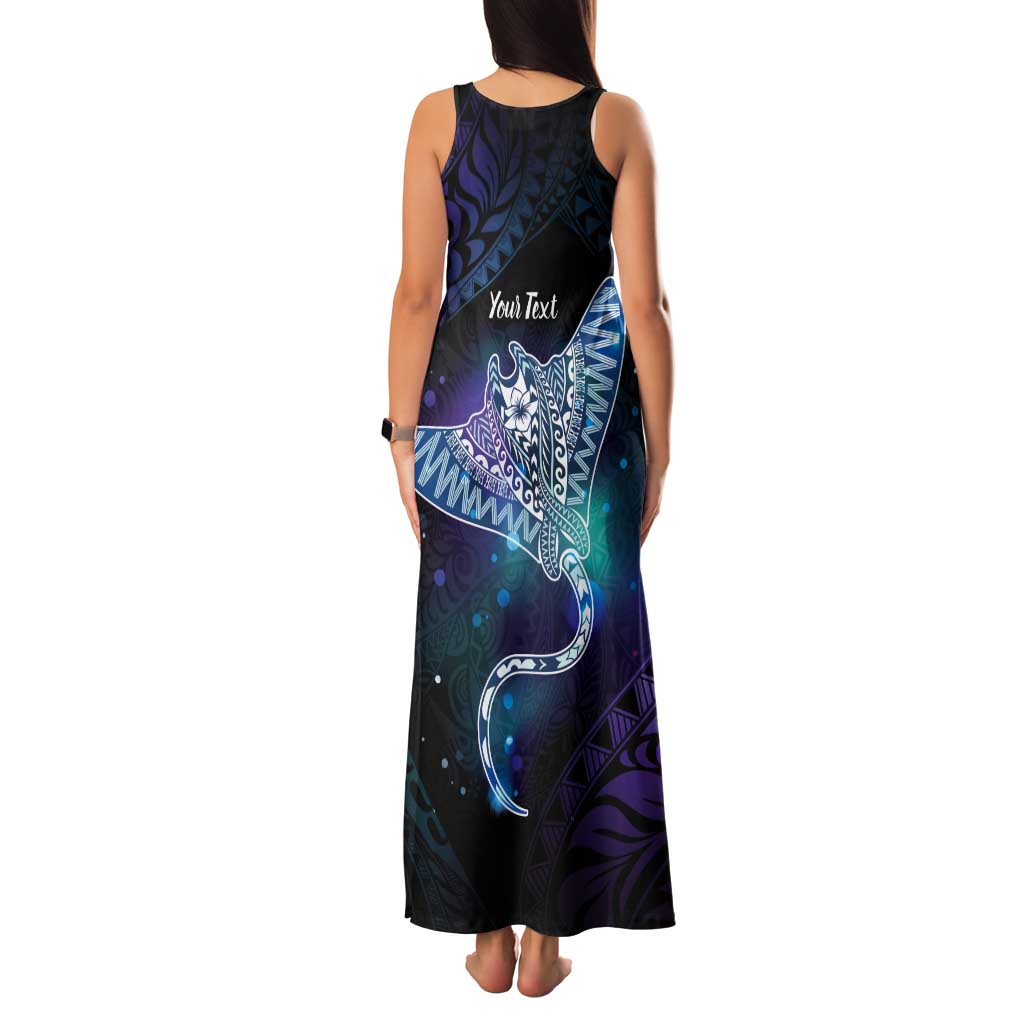 Polynesian Tala Manta Ray Tank Maxi Dress Nowhere You Could Go That I Won't Be With You - Wonder Print Shop