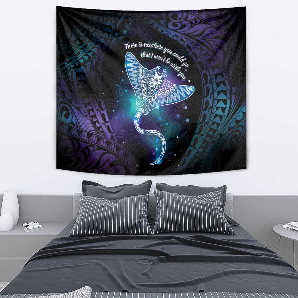 Polynesian Tala Manta Ray Tapestry Nowhere You Could Go That I Won't Be With You - Wonder Print Shop