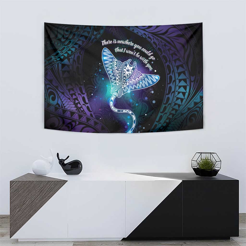 Polynesian Tala Manta Ray Tapestry Nowhere You Could Go That I Won't Be With You - Wonder Print Shop