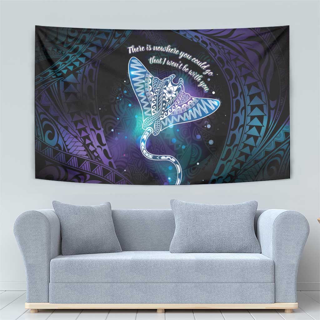 Polynesian Tala Manta Ray Tapestry Nowhere You Could Go That I Won't Be With You - Wonder Print Shop