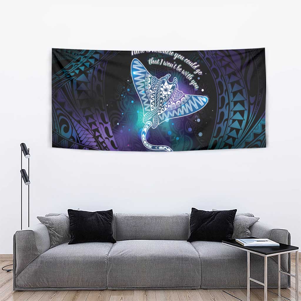 Polynesian Tala Manta Ray Tapestry Nowhere You Could Go That I Won't Be With You - Wonder Print Shop