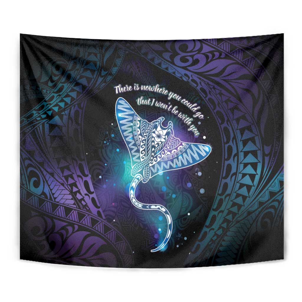 Polynesian Tala Manta Ray Tapestry Nowhere You Could Go That I Won't Be With You - Wonder Print Shop