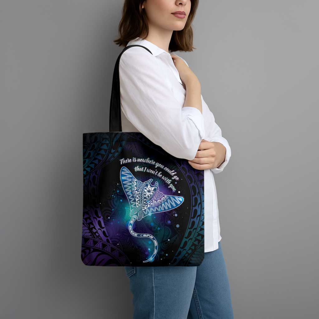 Polynesian Tala Manta Ray Tote Bag Nowhere You Could Go That I Won't Be With You - Wonder Print Shop