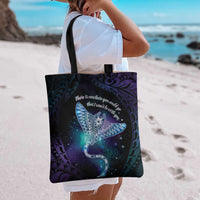 Polynesian Tala Manta Ray Tote Bag Nowhere You Could Go That I Won't Be With You - Wonder Print Shop