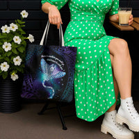 Polynesian Tala Manta Ray Tote Bag Nowhere You Could Go That I Won't Be With You - Wonder Print Shop