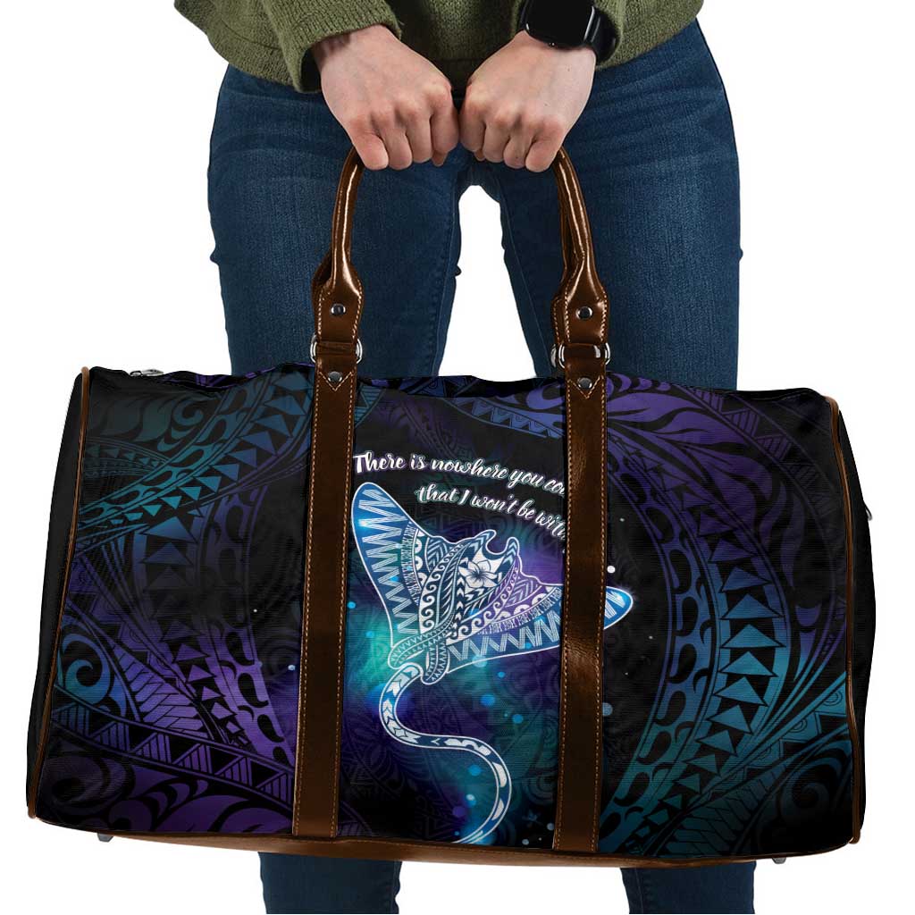 Polynesian Tala Manta Ray Travel Bag Nowhere You Could Go That I Won't Be With You - Wonder Print Shop