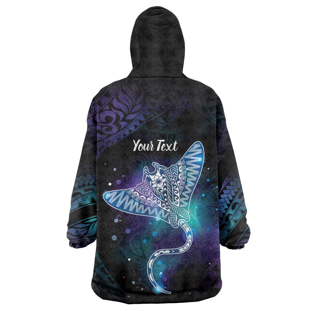 Polynesian Tala Manta Ray Wearable Blanket Hoodie Nowhere You Could Go That I Won't Be With You - Wonder Print Shop