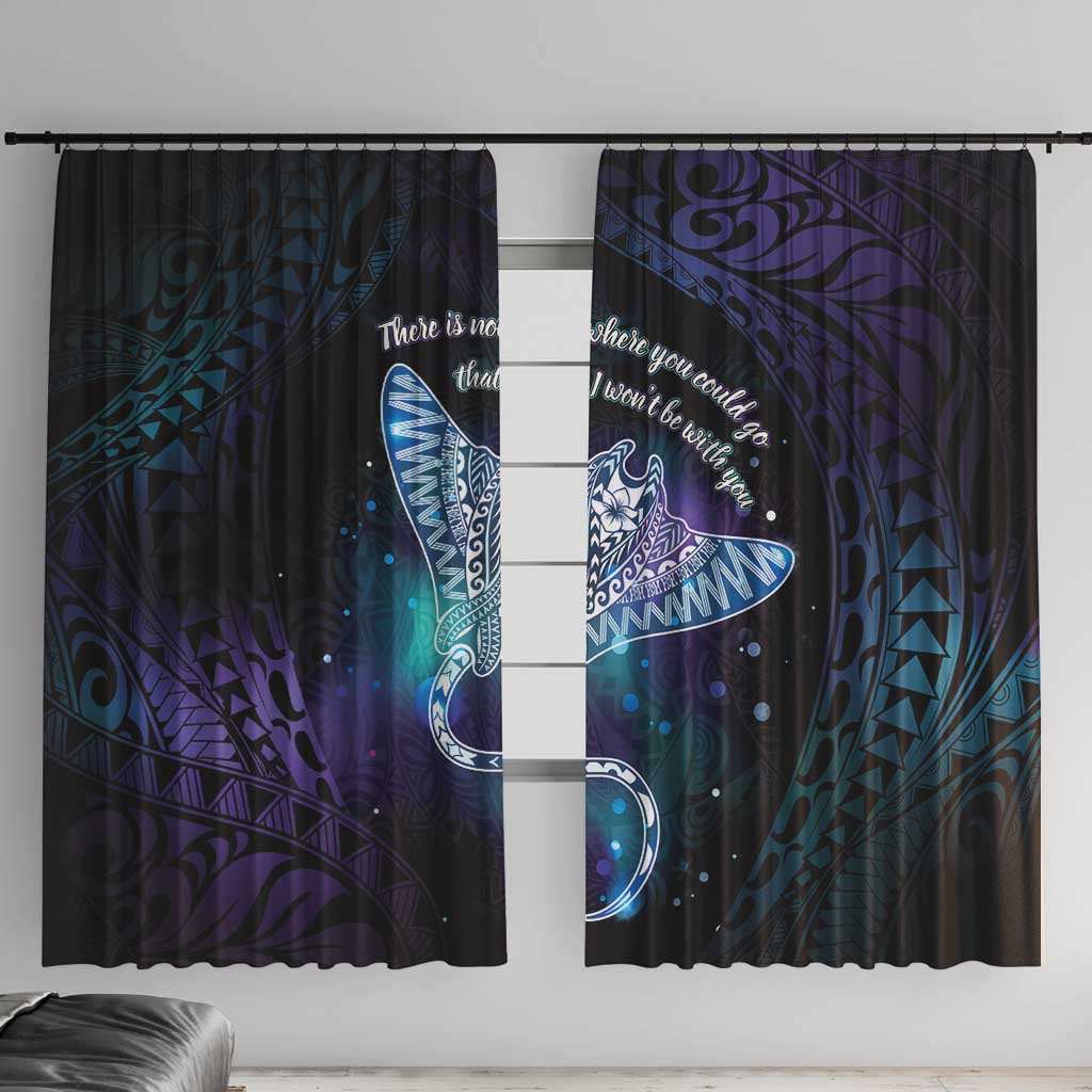 Polynesian Tala Manta Ray Window Curtain Nowhere You Could Go That I Won't Be With You - Wonder Print Shop