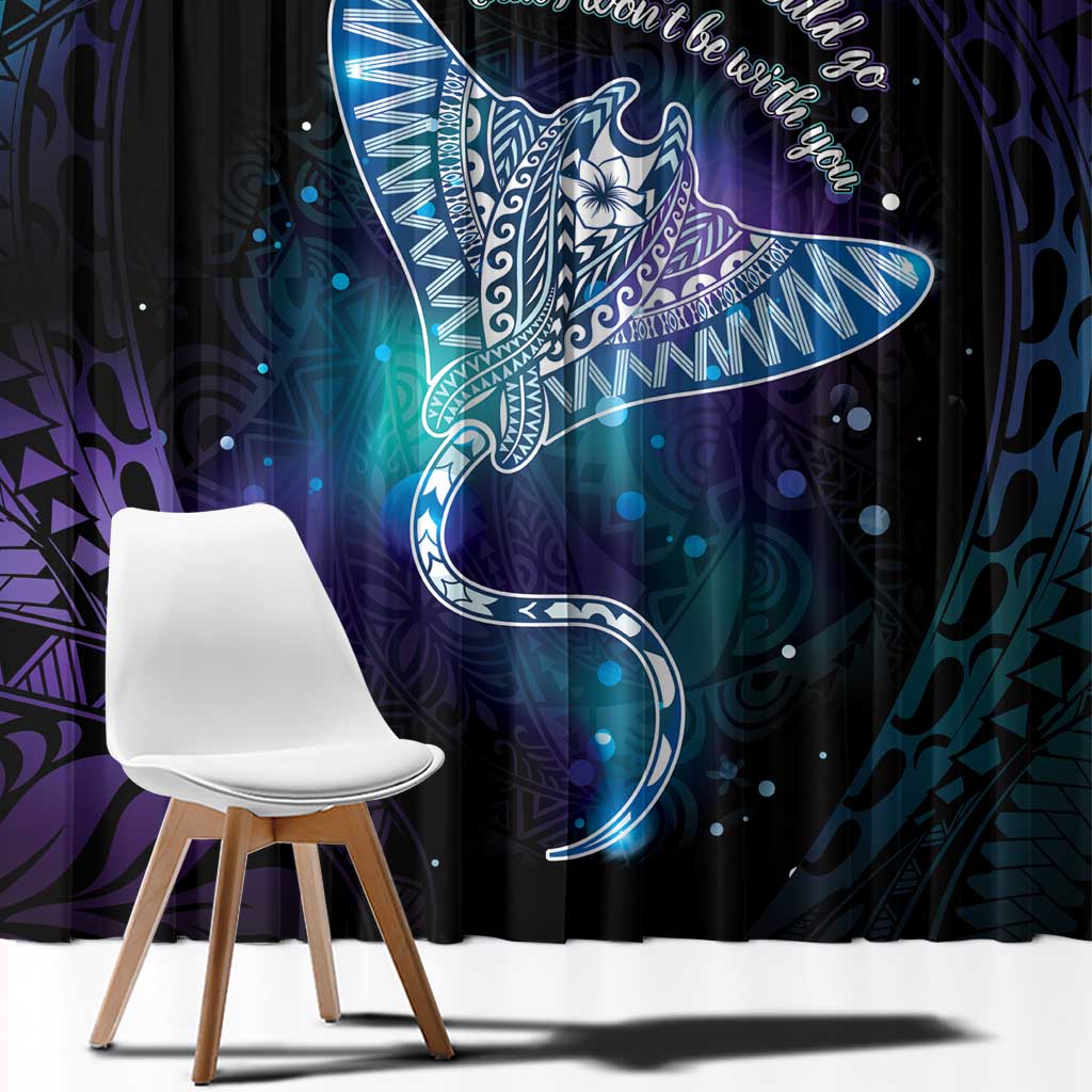 Polynesian Tala Manta Ray Window Curtain Nowhere You Could Go That I Won't Be With You - Wonder Print Shop